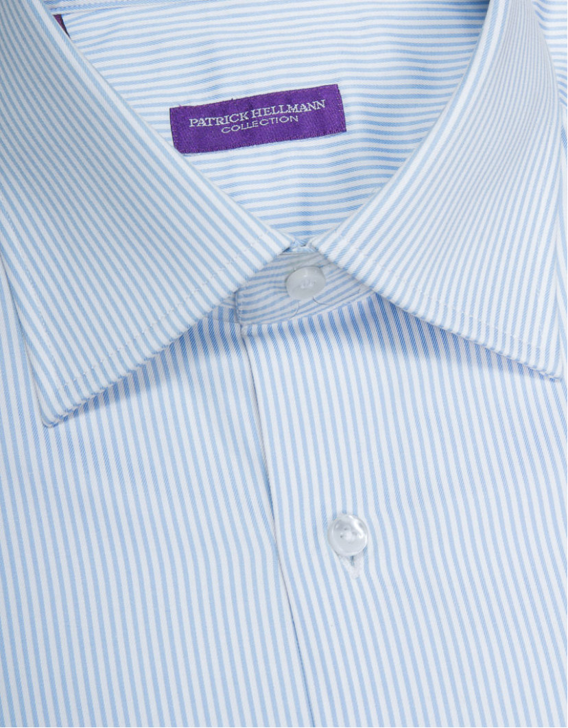 Patrick Hellmann Collection White Shirt With Light Blue Stripes image